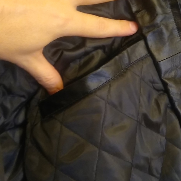 Men's Black Leather Biker Jacket - Small - Picture 5 of 6